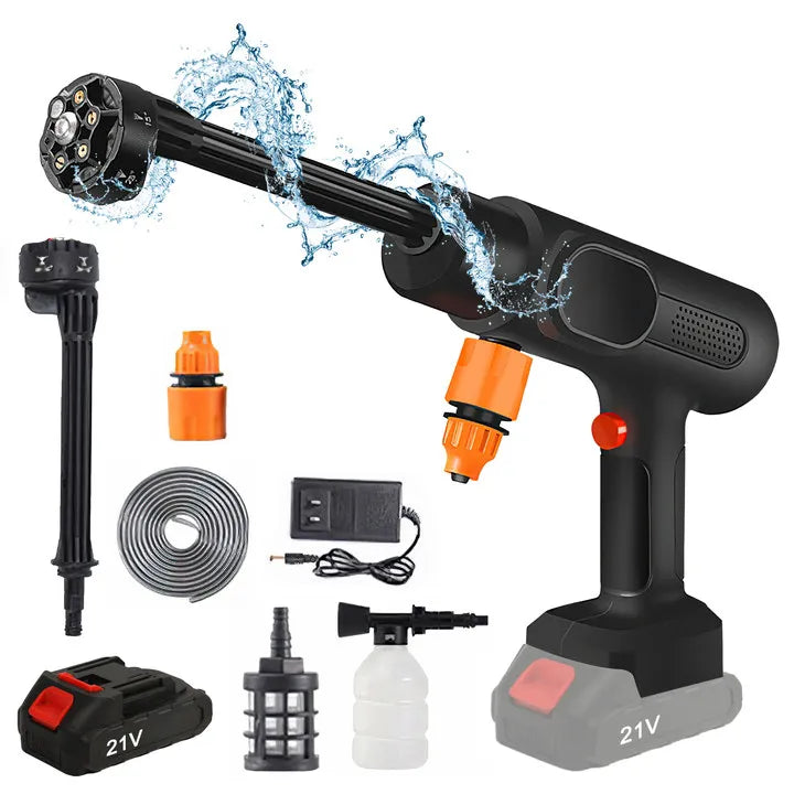 95Bar  Electric High Pressure Washer 6-in-1 Car Washing Garden Water Gun Spray Gun for Makita 18V Battery
