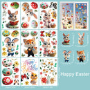 Easter Bunny Window Static Stickers Spring Flowers Living Room Window Glass Stickers Home Decorations Resurrection Day 2025