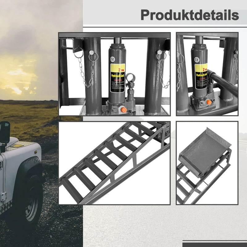 [Shipping within EU in 3-5 days] 2T/3T/5T, 2pcs Car Loading Ramp Height Adjustable Ramp Jack, Loading Ramp Set Lifting Platform