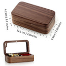 The Anastasia | Handcrafted Walnut Wooden Music Box Ring Holder