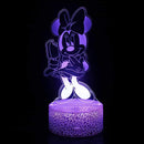 Disney Mickey Minnie Mouse 3D LED Lamp Anime Figures Night Light Table Lamps USB Sleep Neon Lights Home Decor Kids Birthday Gift