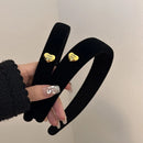 Retro Frauen Haar-Reif, Beflocktes Haarband, Französisches Liebe-Samt-Haarband, Lünetten-Mädchen-Haarband, Mode-Kopfbedeckung, Haarschmuck