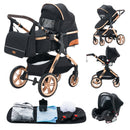 Newest Baby Stroller 3 in 1 Lightweight High Landscape Baby Carriage Aluminum Frame Travel System with Car Seat Pram for Newborn