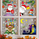 Merry Christmas Elk Snowman Santa Claus Stickers Glass Window Electrostatic Sticker Christmas Decorations For Home Xmas Ornament
