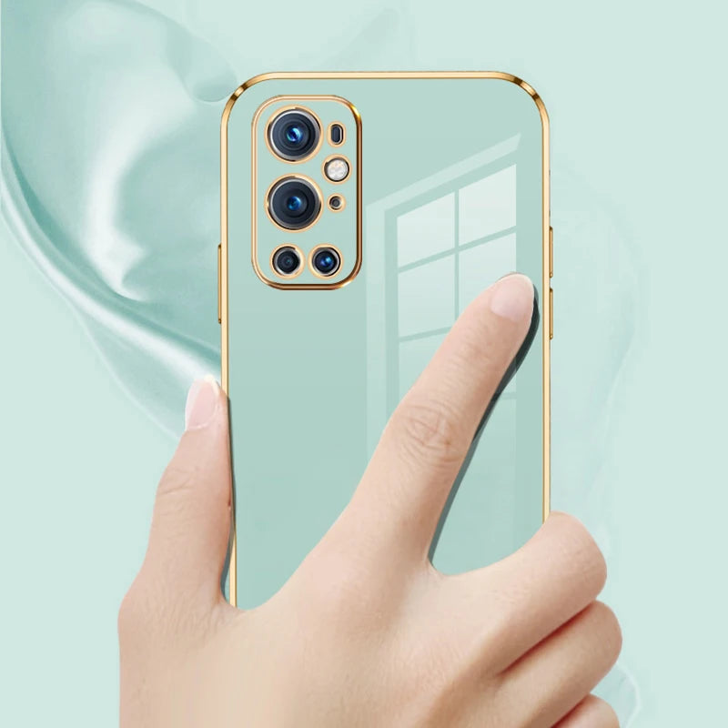 For OnePlus 9 Pro Case 1+9RT Phone Case One Plus 9 Cover OnePlus 9 RT 1+ 9 Pro 9R 9p Luxury Square Plating Shockproof Back Cover