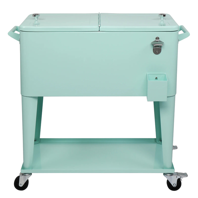 91*84.5*38.5cm Rectangular Plastic Box Frozen Insulation Cart Mint Green