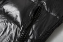 The Obsidian Down | Hand-Crafted Shiny Puffer with White Duck Down Insulation