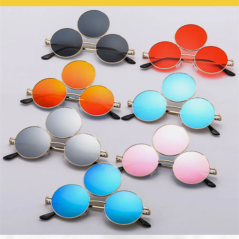 Sunglasses Third Lenses 3 Eyes Round Women Metal Fashion Vintage Sun Glasses For Men Fashion Eyewear  Shades UV400 New 2023