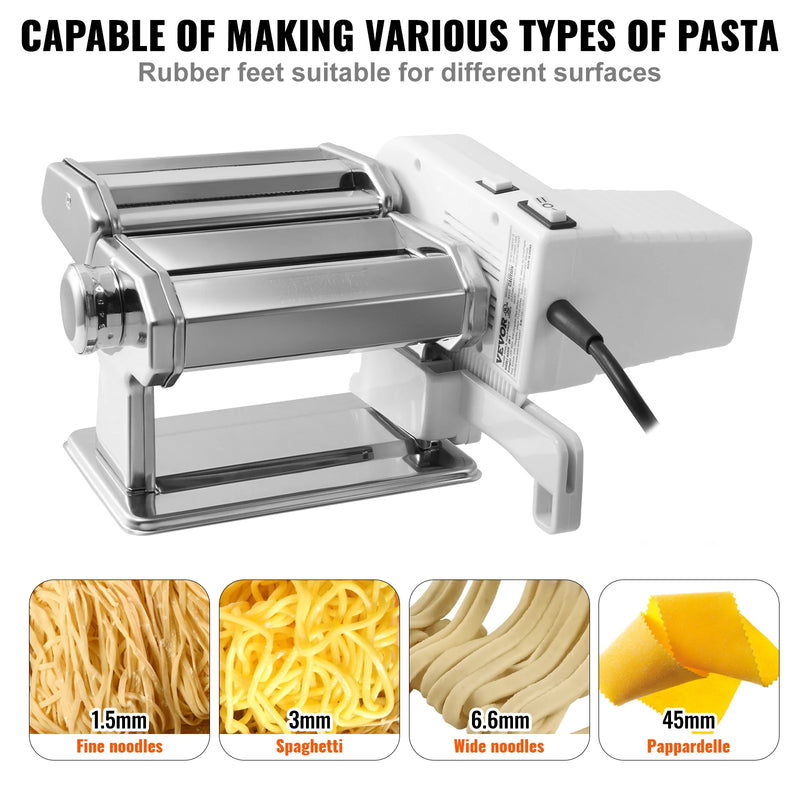 SucceBuy Electric Fresh Pasta Maker Machine Stainless Steel Noodle Rollers Cutter Slicer for Cutting Home Appliance