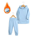 2026 Neuheiten Kleidung für kleine Mädchen Trainingsanzug 2-teiliges Set Warmer Fleece Einfarbiger Pullover+Hose Loungewear-Anzug für Kinder