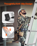 SucceBuy Multi-Purpose Folding Ladder 7-in-1 Tall Step Ladder A Frame Adjustable Telescoping for Household Outdoor Work