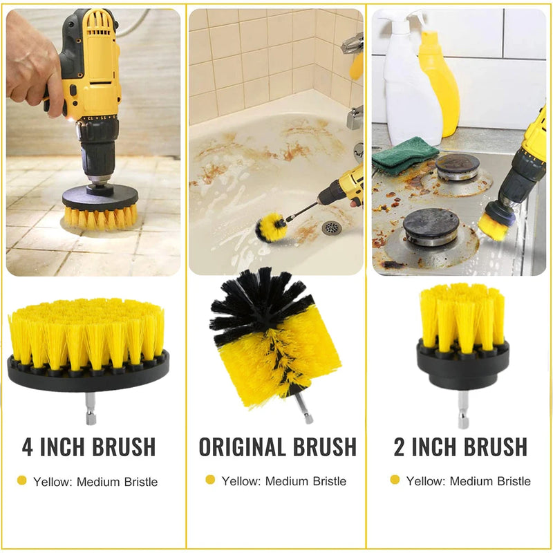 12/4 Pcs Electric Drill Brush Kit scrubber Cleaning Brush For Carpet Glass Car Kitchen Bathroom toilet Cleaning Tools household