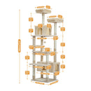 Multi-Level Cat Tree Tower with Scratching Posts&Board, Hammock, Cat Condo, Spacious Top Perch,Dangling Balls for Indoor Cats