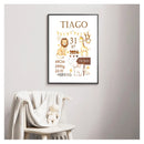 Poster Nursery Art Print Animal Canvas Painting Wall Picture Nordic Kid Boy Bedroom Decoration Personalized Baby Birth Custom