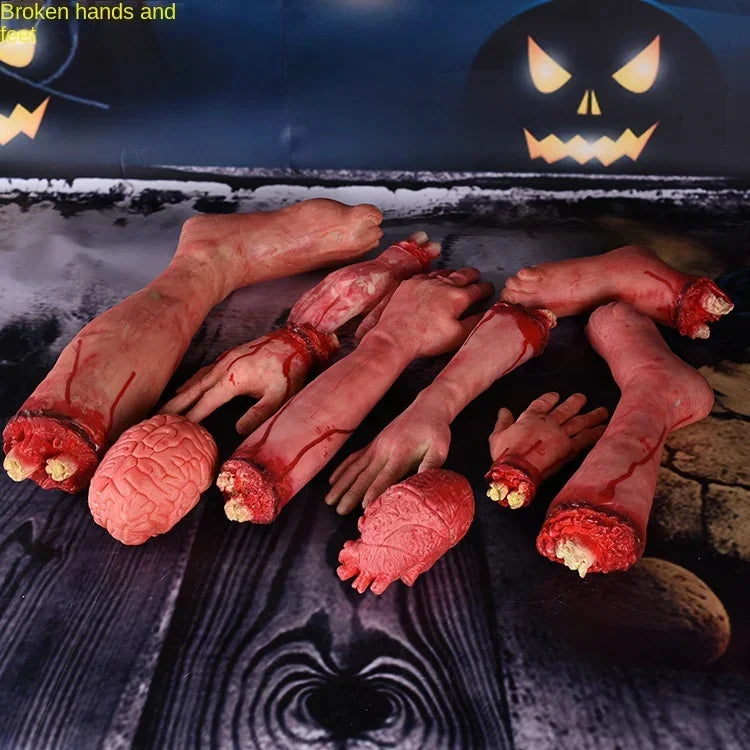 Severed Limbs Props Halloween Bloody Props Halloween Bloody Decorations Fake Bloody Hand False Hands Decor Human Body Decorate