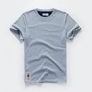 New Solid T-Shirt Mens Short Sleeve T-shirt Cotton Multi Pure Color Fancy Yarns Washing Tee Shirt for male V7S1T001