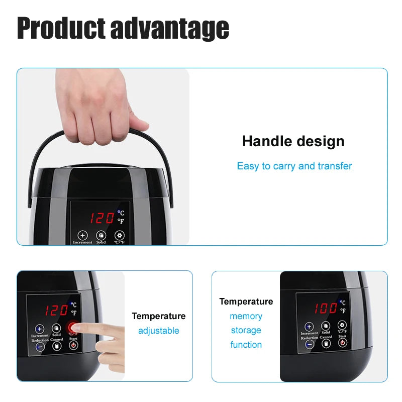 500ml Wax Heater Machine for Hair Removal Wax-melt Depilatory Epilator Machine Waxing Kit Paraffin Heater Wax Warmer Machine