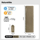 Naturehike Inflatable Mat 3.2/5.8/8.8 R Value Outdoor Ultralight Sleeping Pad Camping Portable Tent Single Moisture-proof Mats