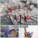Mntrerm New style slippers Summer home men and women Summer linen lovers Home thick soled anti-skid indoor sandals Female summer