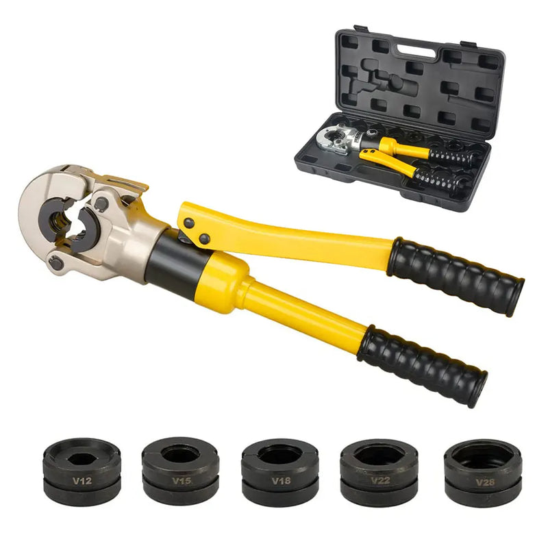 Hydraulic Pipe Crimping Tool Adjustable Crimper with Heavy-Duty Pressure for Copper Stainless Steel PEX Pipes TH V12/15/18/22/28