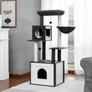 Multi-Level Cat Tree for Indoor Wood Cat Tower with Scratching Posts Spacious Condo Hammock Top Perch Cat Scratcher Cat Toys