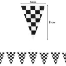 Black white racing tablecloth checkered flags racing car table cover plates cups race Track racing birthday party decor supplies