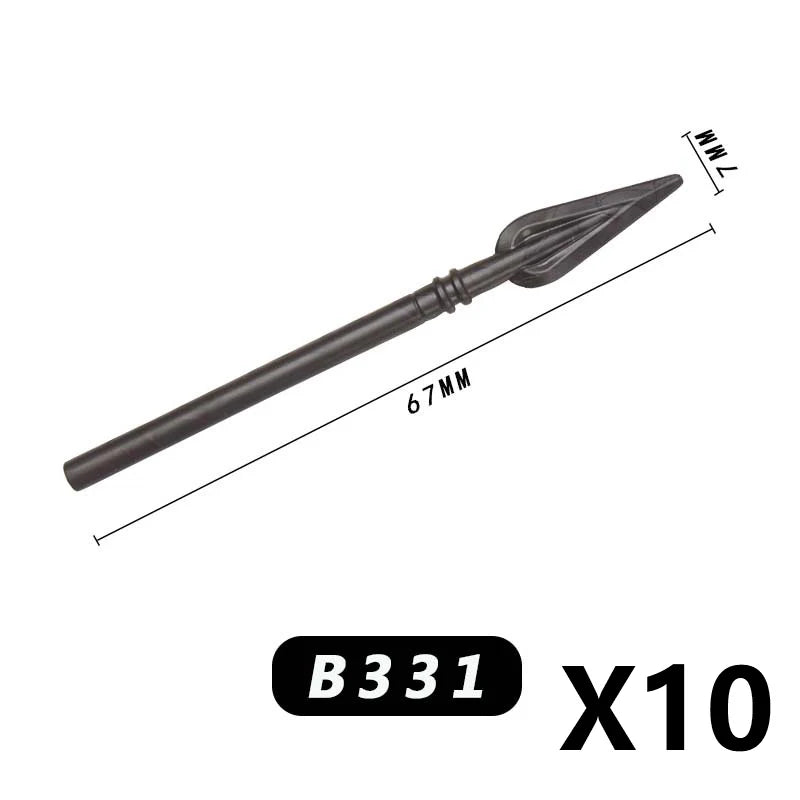 Medieval MOC Weapon Figure Accessories Building Blocks Soldiers Sword Shield Bow Arrow Trident Hammer Axe Spear Brick Kid Toy