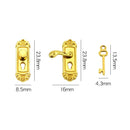 Doll House Retro Style Metal Toy Mini Furniture Pull Dollhouse Lock Key Set Brass Knobs Miniature Door Handles