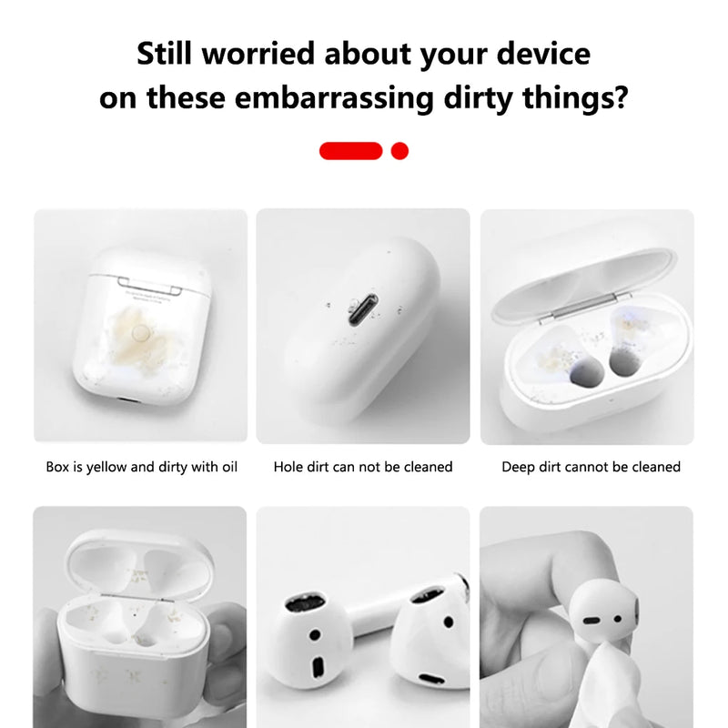 3 In 1 Cleaner Kit For Airpods Pro1 2 Bluetooth Earbuds Cleaning Pen Airpods Pro Cleaning Tools For Iphone Xiaomi Huawei Samsung