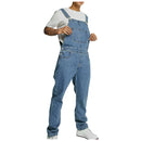 Men Jeans 2024 Overalls Pockets Casual Loose Long Denim Pants Splice Straight Rompers Solid Colour Suspenders Man Jumpsuits