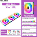 TEUCER JM-1 Fan Kit 3 in 1 ARGB Mirror Cycle Light Effect 4Pin PWM 800-2000RPM Water Cooling 360mm Wireless PC Cooler Fan