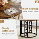 Tribesigns Round Dining Table for 4 People, 47" Modern Kitchen Table with Wood Grain Surface & Metal Base, Rustic Round Table