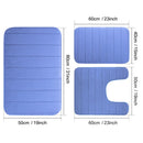 Black Memory Foam Bath Mat Soft Comfortable Super Water Absorption Non-Slip Thick Machine Washable Easy to Dry Home Floor Rug