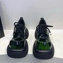 The Crimson Contour | Italian-Inspired Patent Leather Loafers with Architectural Sole