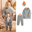 2026 Neuheiten Kleidung für kleine Mädchen Trainingsanzug 2-teiliges Set Warmer Fleece Einfarbiger Pullover+Hose Loungewear-Anzug für Kinder