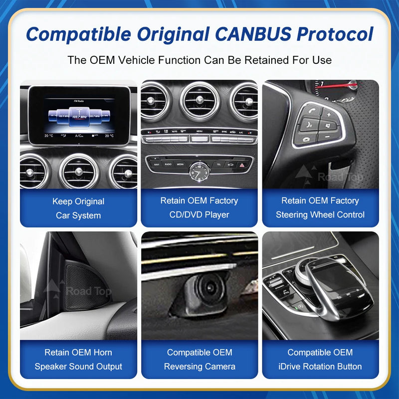 Touch Display Multimedia Player for Mercedes Benz C Class W205 GLC V Class W447 2015-2019 NTG5.0 GPS Carplay Screen