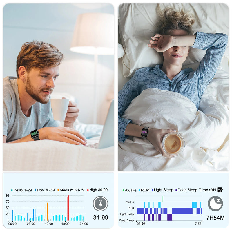 Baolubao 2024 NEW Smart Watch 1.85 inch Full Touch Voice Assistant Fitness Tracker Bluetooth Answer/Dial Weather, Christmas Gift