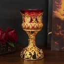 Cross-border hot selling metal red glass bowl candle cup European style ornament candle holder