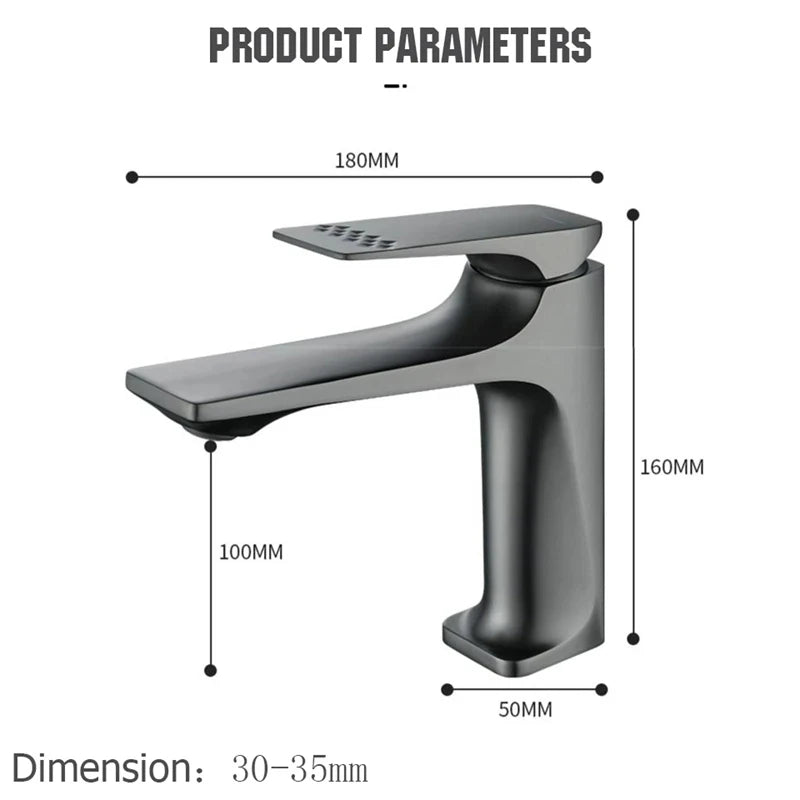 Brass Core Modern Bathroom Sink Faucet Single Handle Deck Mounted Wash Basin Water Tap Hot And Cold Mixer