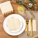 50-300PCS Paper Napkins Disposable Party Napkin Beverage Napkins Scalloped Cocktail Napkins for Wedding Dinner Birthday 5x5Inch