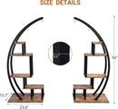 Plant Stand Indoor 2 Pack, 5 Tier Half Moon Plant Shelf, Tall Metal Large Plant Stands, Stylish Tiered Flower Storage Rack
