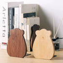 1pc Walnut Wood Bookends L-shaped Desk Organizer Desktop Book Holder School Stationery Office Accessories Nature Wood Book Stand
