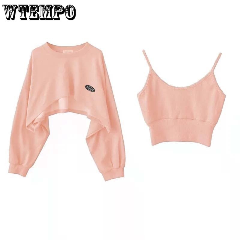 Women's Short Thin Sweatshirt Long Sleeve Crew Neck Casual Top Blouse Daily Casual Two-piece Simple Style Wholesale