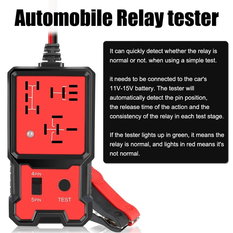 Universal 12V Car Relay Tester Electronic Automotive Relay Tester For Auto Battery Checker Alternator Analyzer Diagnostic Tool