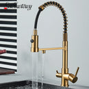 The Double Stream | Brass Kitchen Faucet With Built-In Water Filter