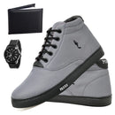 Men's Polo Blu Cano Alto Boots Light and Modern Men's Shoes with Watch Wallet from 37 to 46