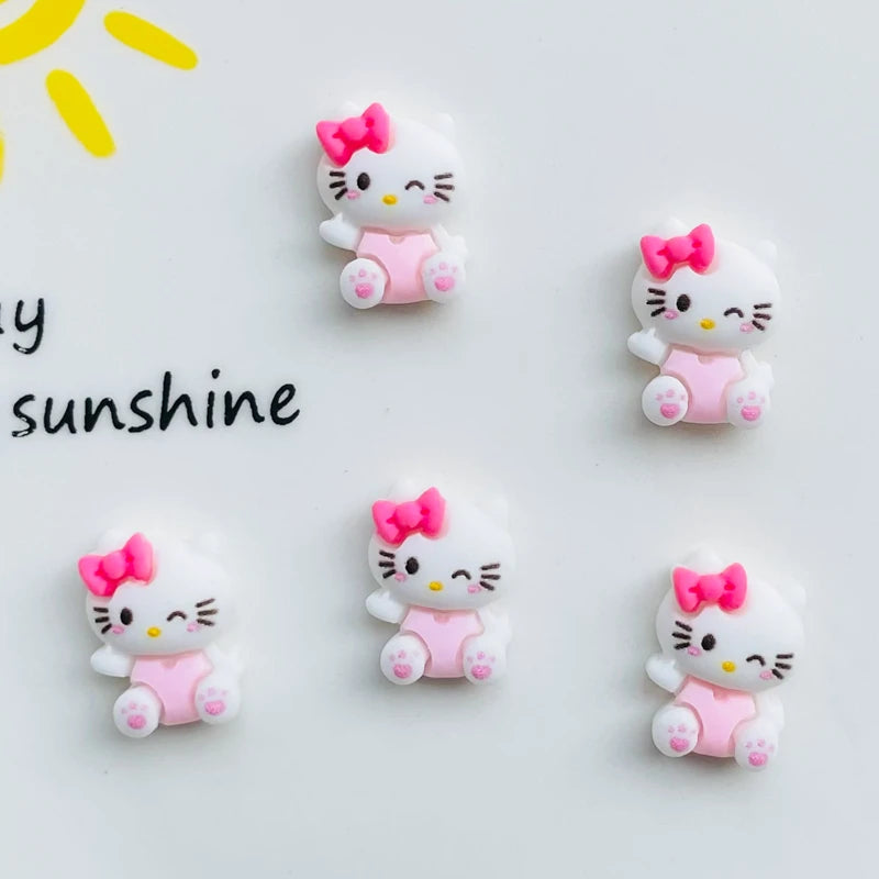 20 Pcs New Cute Cartoon Animal Kitten Resin Cabochon Scrapbooking DIY Jewelry Hairpin Craft Decoration Accessories