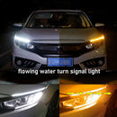 12V 2Pcs LED DRL Car Daytime Running Light Flexible With Start Sequential Scan Turn Signal Light Universal Headlight Lamp Strips