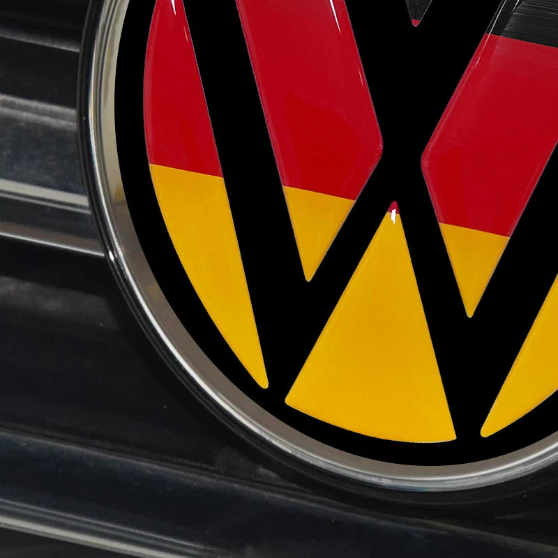 For VW CC Polo T5 6R Golf 7 6 5 4 MK7 MK5 Passat B6 Touran Tri-Color Germany National Flag Car Hood Emblem Stickers Trunk Decals