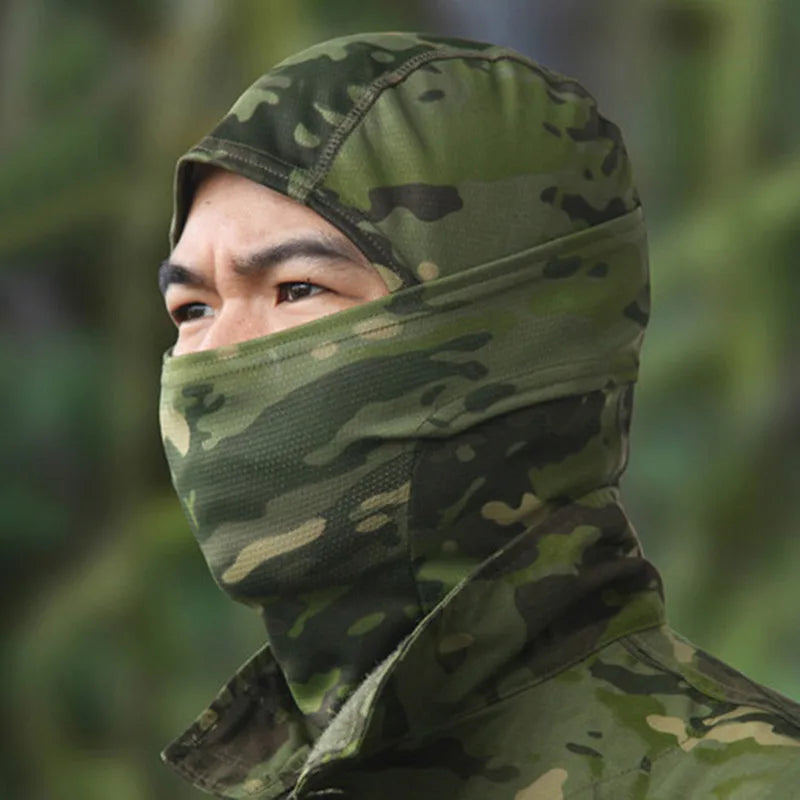 Balaclava Full Face Mask CS Wargame  Hunting Cycling Sports Helmet Liner  Multicam CP Scarf#